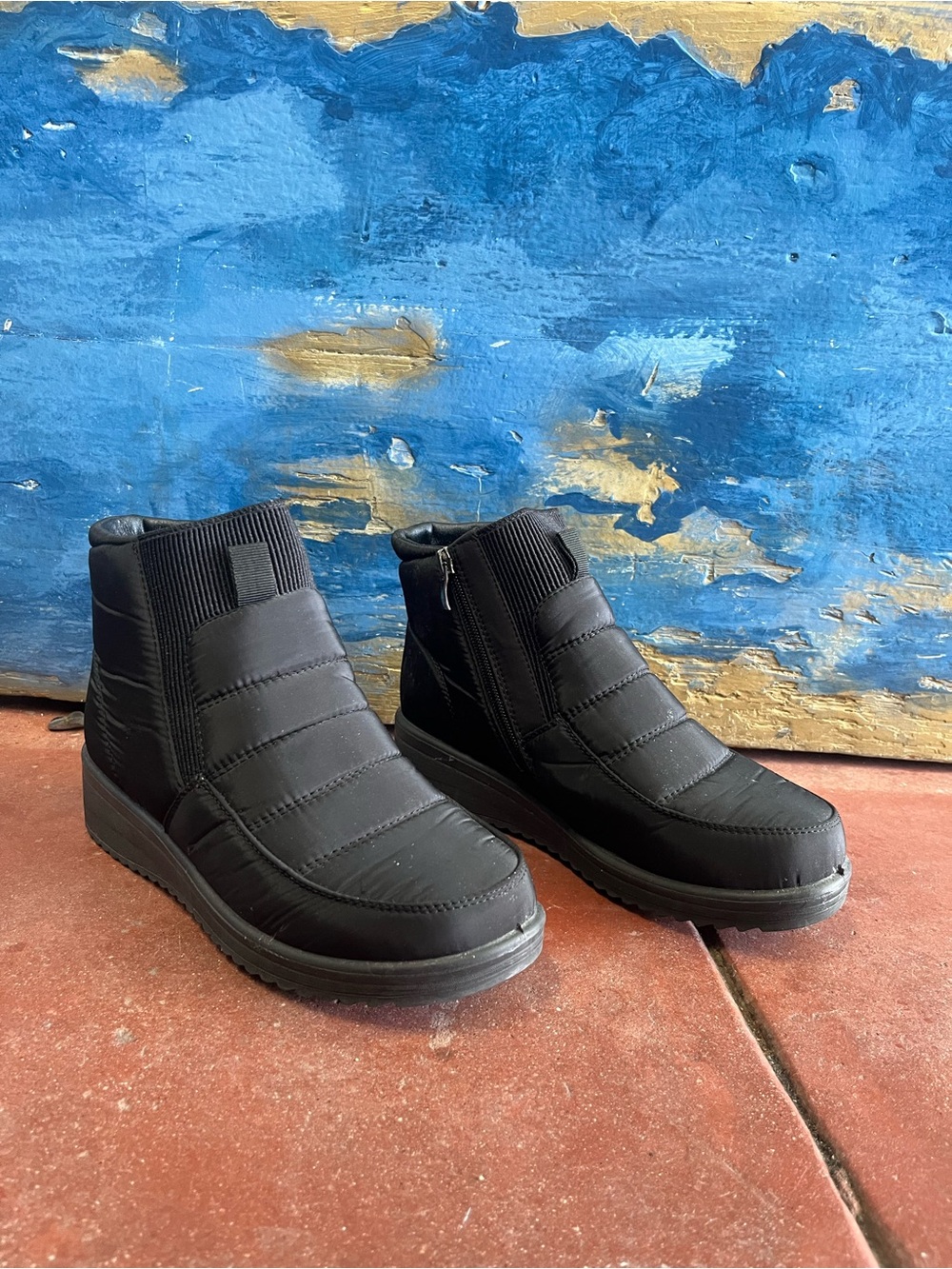 Men's Black Quilted Ankle Zip Boots